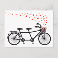 vélo tandem avec coeur rouge