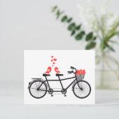 Carte Postale vélo tandem avec de mignons inséparables (Debout devant)