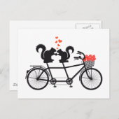 Carte Postale vélo tandem avec écureuils (Devant / Derrière)