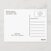 Carte Postale Vélo Tandem sur Tableau Noir Mariage Remerciements (Dos)