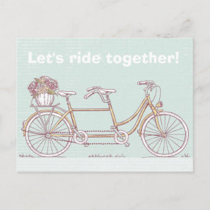 Carte Postale Vélo Tandem vintage
