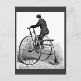 Carte Postale Vélo tricycle victorien vintage à trois roues