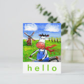 Carte Postale Vélo Vache (Debout devant)