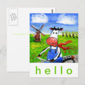 Carte Postale Vélo Vache (Devant / Derrière)