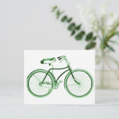 Carte Postale Vélo vert vintage (Debout devant)