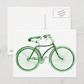 Carte Postale Vélo vert vintage (Devant / Derrière)
