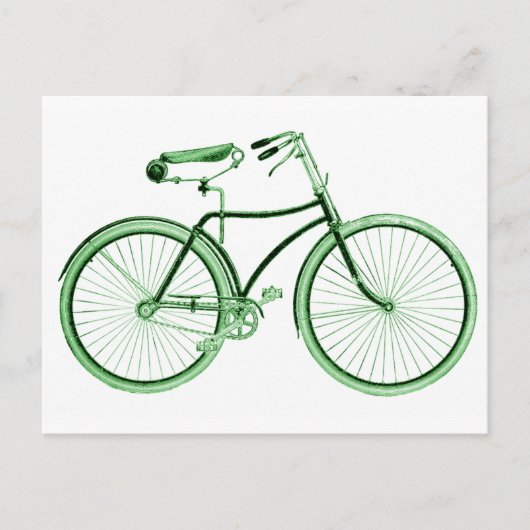 Carte Postale Vélo vert vintage (Devant)