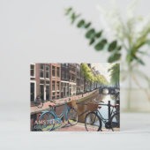 Carte Postale Vélo vintage Amsterdam Keizersgracht (Debout devant)