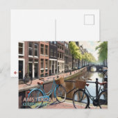 Carte Postale Vélo vintage Amsterdam Keizersgracht (Devant / Derrière)