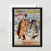 Carte postale : Vélo Vintage publicité art (Devant / Derrière)