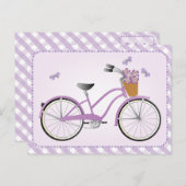 Carte Postale Vélo violet avec points (Devant / Derrière)
