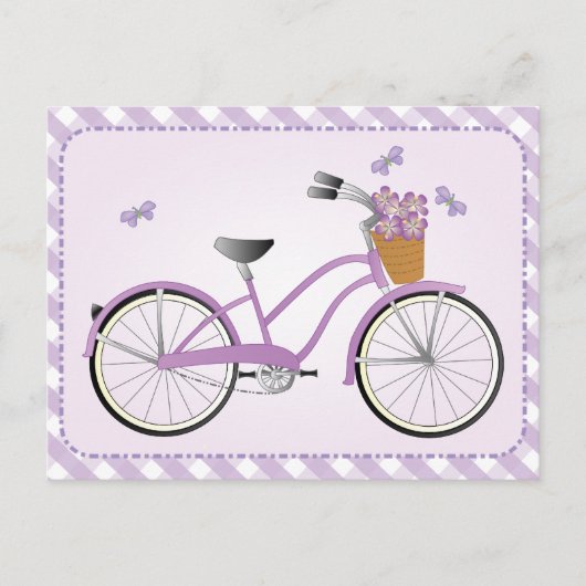 Carte Postale Vélo violet avec points (Devant)