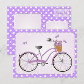 Carte Postale Vélo violet avec points (Devant / Derrière)
