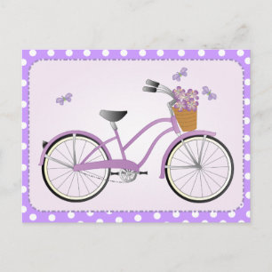 Carte Postale Vélo violet avec points