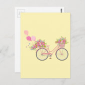 Carte Postale Vélo Whimsical Rose (Devant / Derrière)