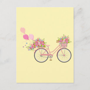 Carte Postale Vélo Whimsical Rose