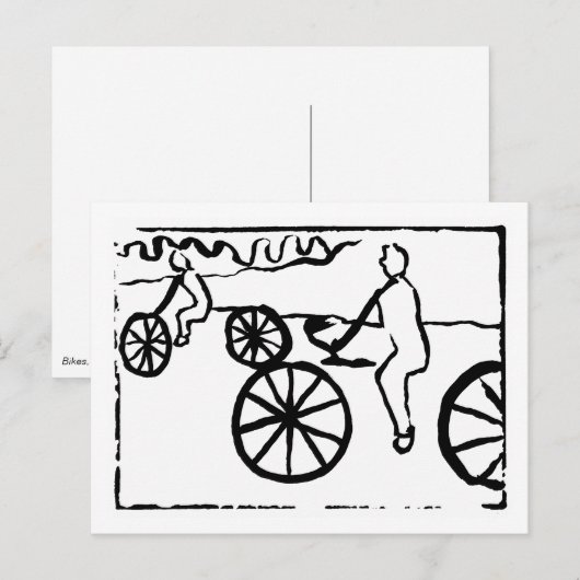 Carte postale Vélos (Devant / Derrière)