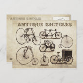 Carte Postale Vélos anciens (Vélocipedes) (Devant / Derrière)