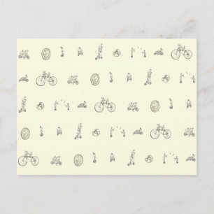 Carte Postale Vélos Drôle À Vélo Dessin D'Art