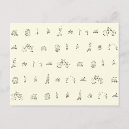 Carte Postale Vélos Drôle À Vélo Dessin D'Art (Devant)