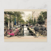 Carte Postale Vélos le long du canal d'Amsterdam (Devant)