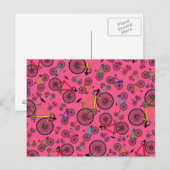 Carte Postale Vélos roses (Devant / Derrière)