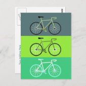 Carte Postale Vélos - Vert (Devant / Derrière)