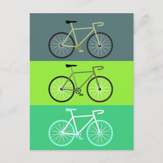 Carte Postale Vélos - Vert (Devant)