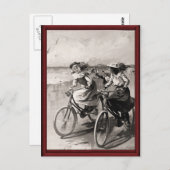 Carte Postale Vélos vintage sur la plage (Devant / Derrière)