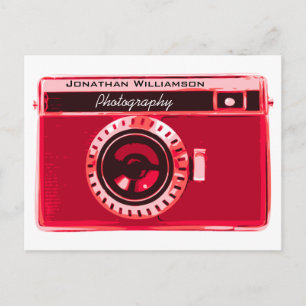 Carte Postale Velvet Red Camera Photographie Entreprise