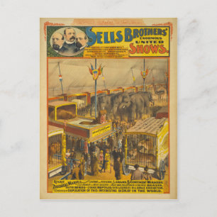 Carte Postale Vend Brothers Zoological Marvels Circus Poster