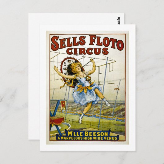 Carte Postale Vend Floto 1921 - M'lle Beeson (Devant / Derrière)