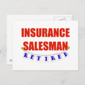 CARTE POSTALE VENDEUR D'ASSURANCE RETRAITE (Devant / Derrière)