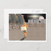 Carte Postale Vendeur de crème glacée sur la plage (Devant / Derrière)