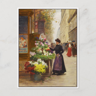Carte Postale Vendeur de fleurs à Paris par Victor Gilbert
