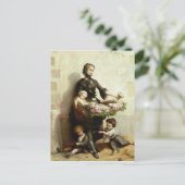 Carte Postale Vendeur de fleurs victorienne (Debout devant)