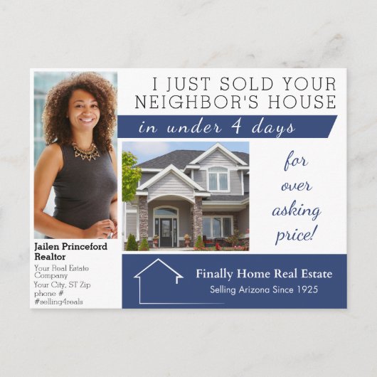 Carte Postale Vendeur Immobilier Moderne Mailler Marketing Immob (Devant)