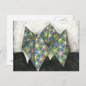 Carte Postale Vendeur Origami Fortune sur papier géométrique (Devant / Derrière)