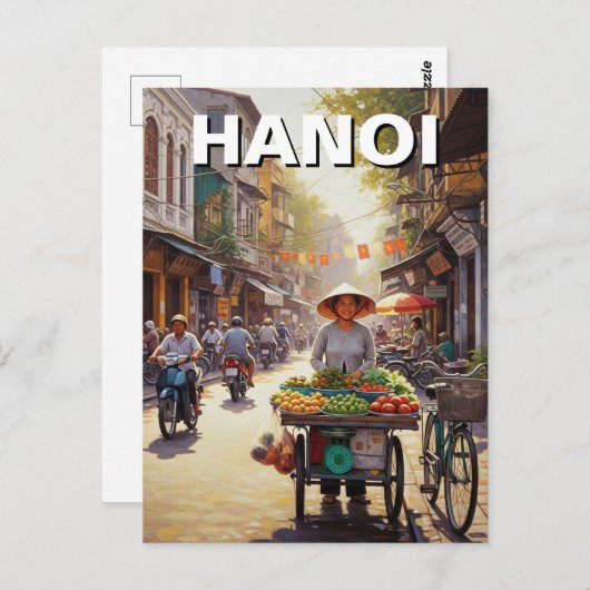 Carte Postale Vendeur rue Hanoi Vietnam (Devant / Derrière)