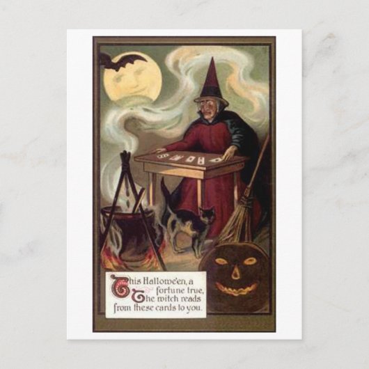 Carte Postale Vendeur vintage Halloween Fortune (Devant)