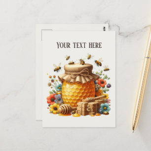 Carte Postale Vendeurs de miel mignon ajouter du texte