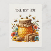 Carte Postale Vendeurs de miel mignon ajouter du texte (Devant)