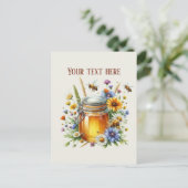 Carte Postale Vendeurs de miel mignons ajoutent un message de no (Debout devant)