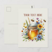 Carte Postale Vendeurs de miel mignons ajoutent un message de no (Devant / Derrière)