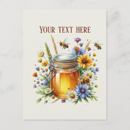 Carte Postale Vendeurs de miel mignons ajoutent un message de no (Devant)