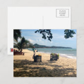 Carte Postale Vendeurs de plage ... Plage de Lamai, île de Koh S (Devant / Derrière)