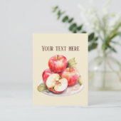 Carte Postale Vendeurs de pomme mignonnes amateurs de fruits ver (Debout devant)