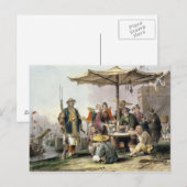 Carte Postale Vendeurs de riz à la station militaire de Tong-Cha (Devant / Derrière)