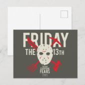 Carte Postale Vendredi 13 | Armes - Masque de hockey (Devant / Derrière)