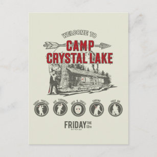 Carte Postale Vendredi 13   Bienvenue à Camp Crystal Lake